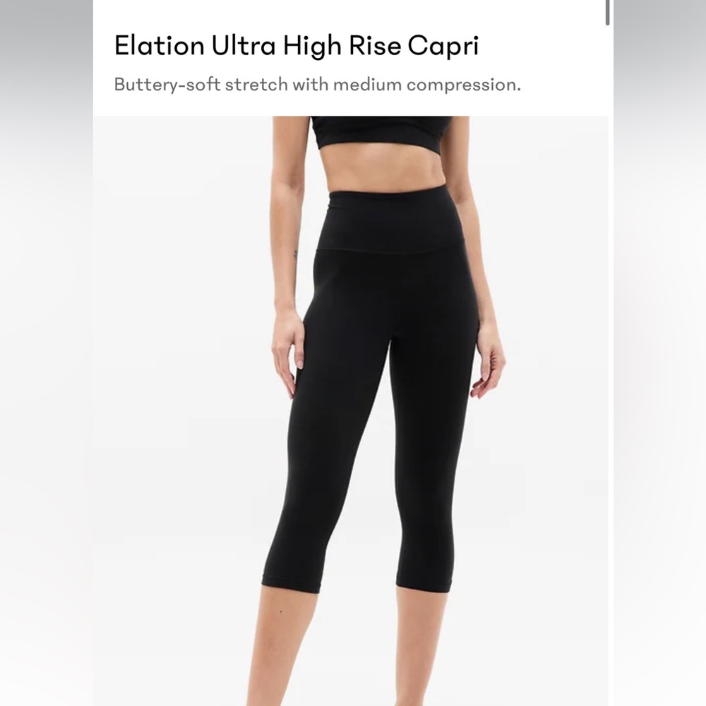 Athleta Black High Rise Elation Capri M